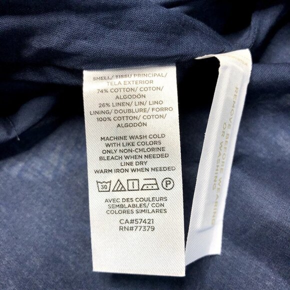 Ann Taylor NWT Navy Blue Seashell Print Halter Midi Flared Dress Linen Size 6 - Picture 9 of 12